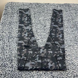 Zyia Active Leggings Womens 6/8 Black Camo High Rise Cropped Stretch